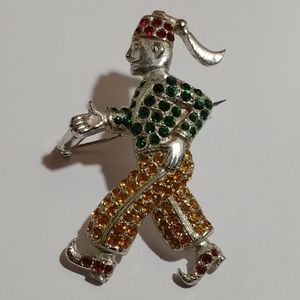 Brooch/Pin - Metal and Colorful Stones